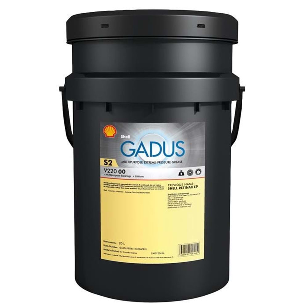 SHELL GADUS S2 V 220 EP-00 1*18 KG. GTIP:2710.19.99.00.25